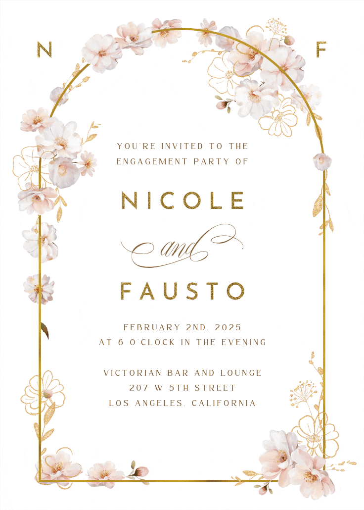 Surrounded by blooms -  invitación para fiesta de compromiso